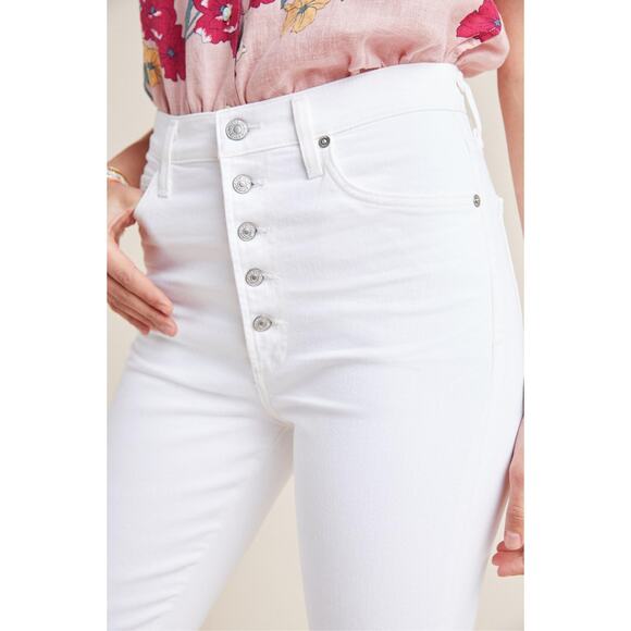 Citizens of Humanity Olivia High Rise White Ankle Jeans Button Fly Slim Fit 32 - Picture 5 of 11